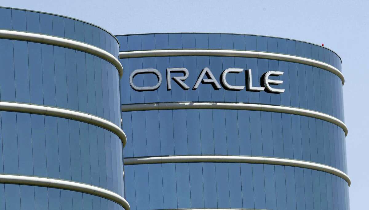 This file photo shows Oracle headquarters in Redwood City.