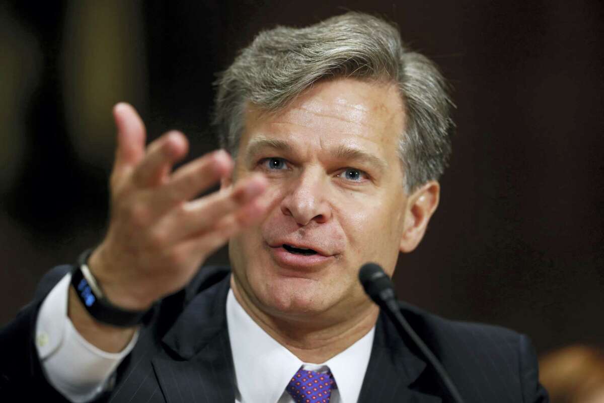FBI Director nominee Christopher Wray testifies on Capitol Hill in Washington, Wednesday.