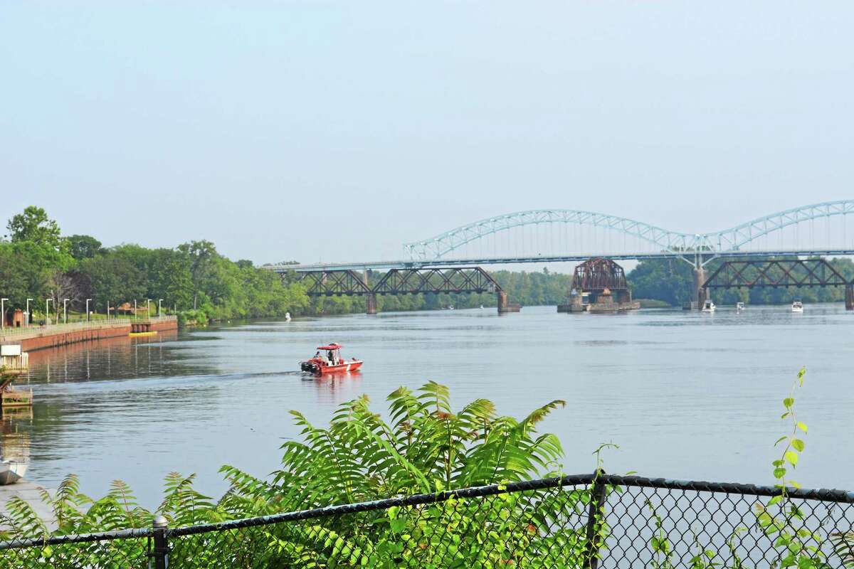 The Arrigoni Bridge and the Connecticut River in Middletown.