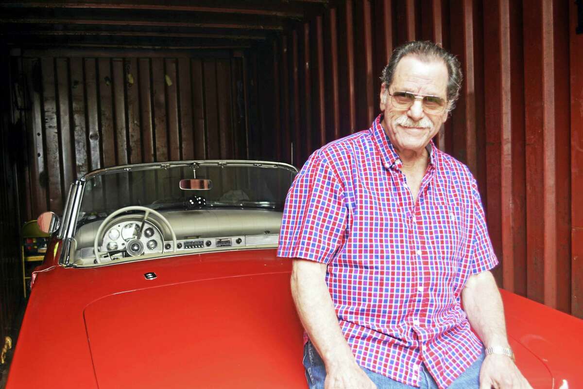 Danny Turro of Middletown keeps his 1957 Ford Thunderbird locked up in a shipping container in his backyard on High Street.