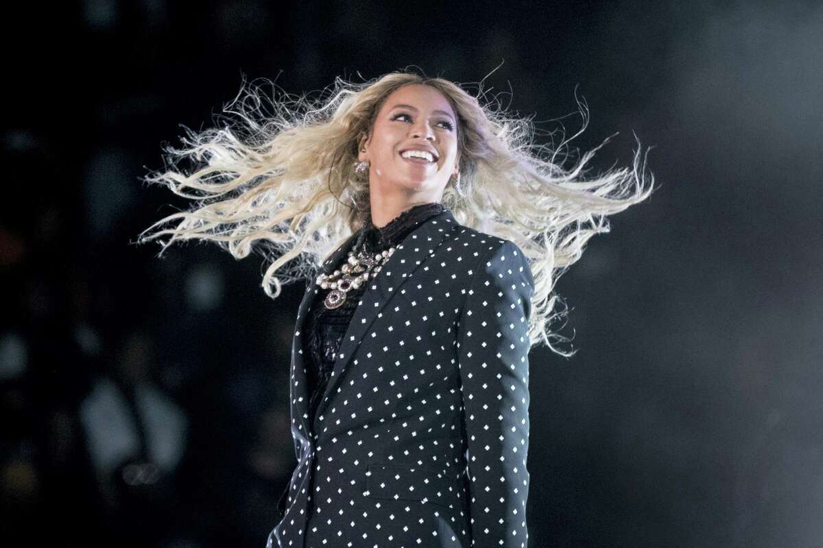 Beyonce performing at a Get Out the Vote concert for Democratic presidential candidate Hillary Clinton in Cleveland last year.
