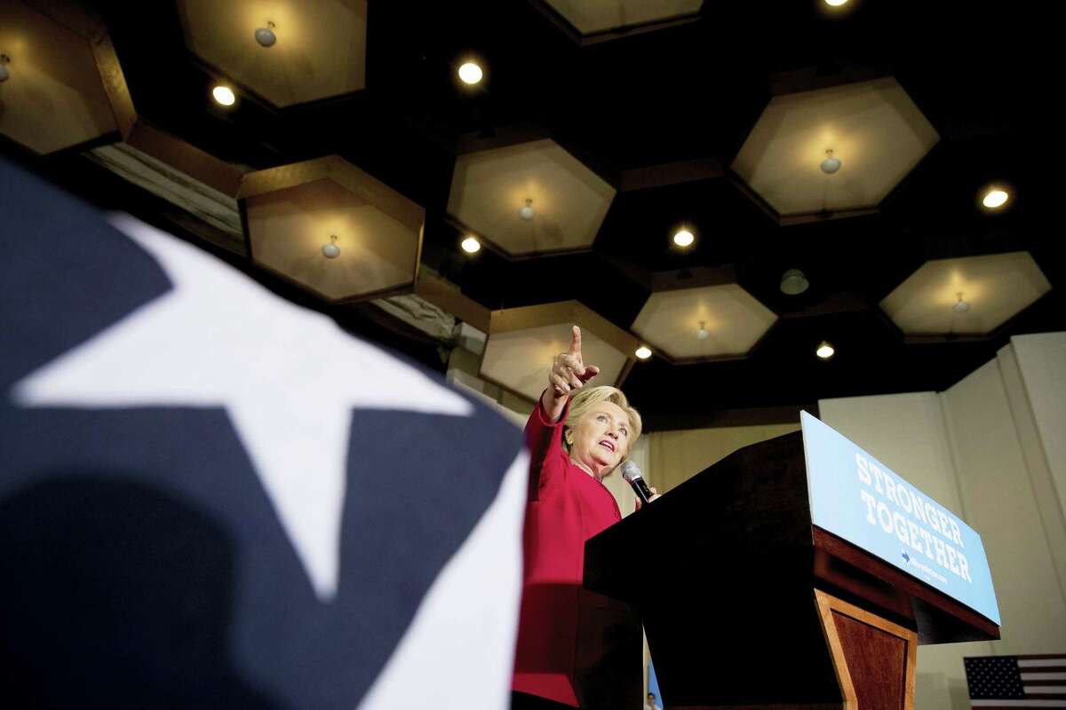 Democratic presidential candidate Hillary Clinton speaks at a rally at Broward College in Coconut Creek, Fla. in 2016.