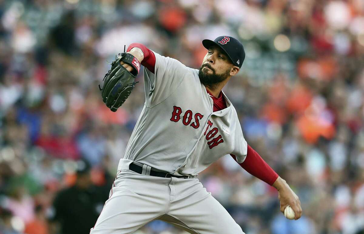 Boston Red Sox pitcher David Price throws against the Baltimore Orioles in the first inning Saturday in Baltimore.