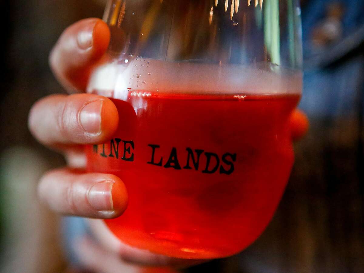 A glass of rose from Marietta Cellars in the Wine Lands Tent during the 10th annual Outside Lands Festival in Golden Gate Park in San Francisco on Friday, August 11, 2017.
