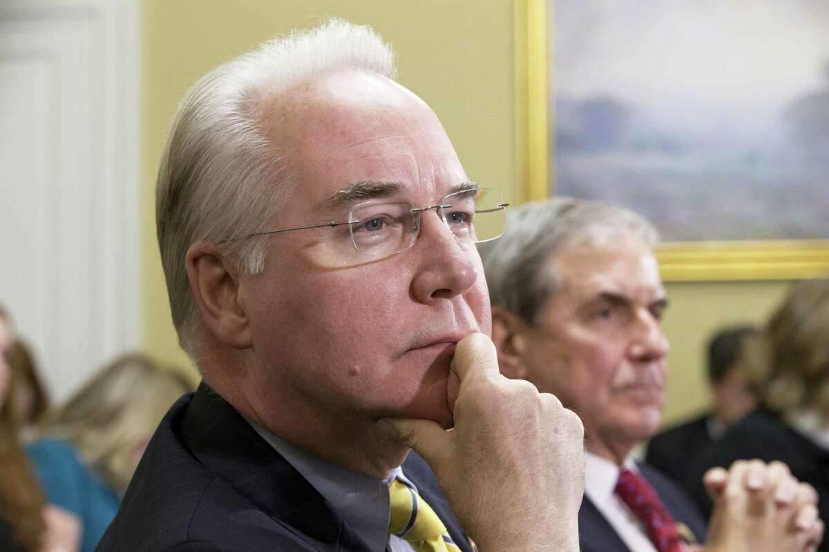 In this Jan. 5, 2016, file photo, Rep. Tom Price, R-Ga., chairman of the House Budget Committee appears before the Rules Committee, joined at right by Rep. John Yarmuth, D-Ky., on Capitol Hill in Washington. Republicans hope that as President-elect Donald Trump’s choice to run the Department of Health and Human Services, Price will preside over the dismantlement of President Barack Obama’s signature health care law.