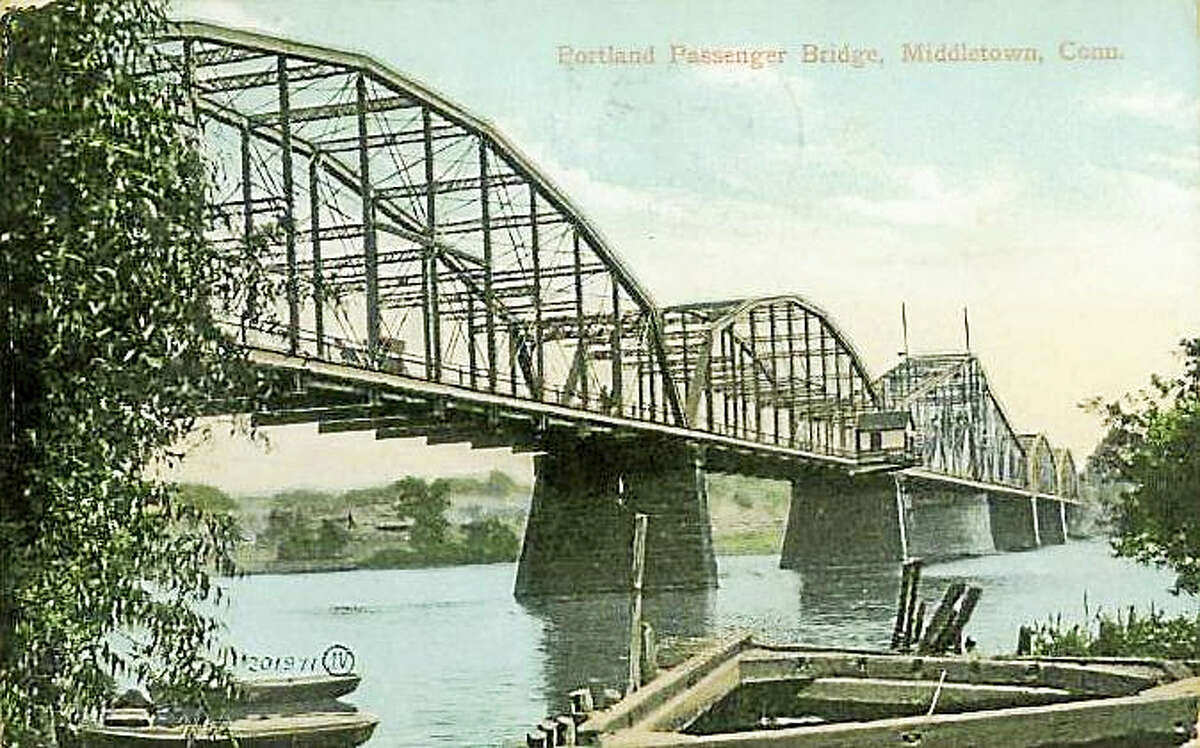 The town of Portland, incorporated in 1841, is celebrating its 175th year in 2016. Its history includes the precursor to the Arrigoni Bridge, the Portland Passenger Bridge, shown in this postcard from 1907.