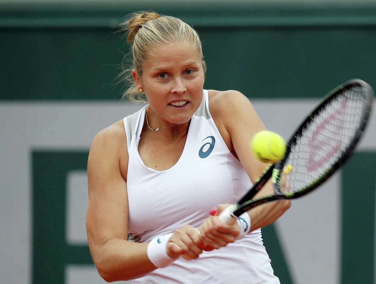 Shelby Rogers returns a shot against Irina-Camelia Begu at the French Open on Sunday.