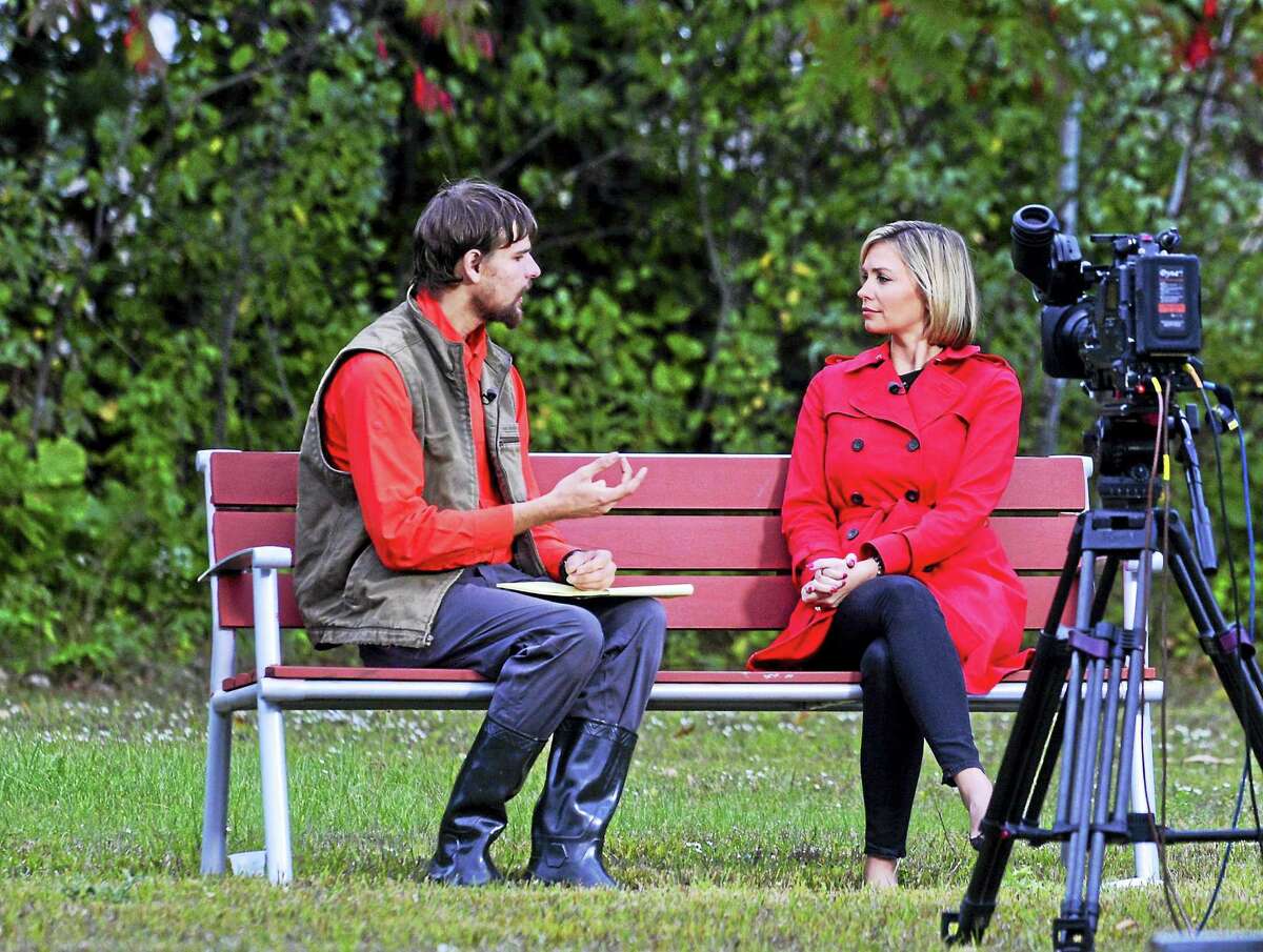 Nathan Carman, rescued from a life raft after a fishing trip, talks to an ABC news reporter in Brattleboro, Vermont, Wednesday. Carman, a 22-year-old former Middletown man rescued from a life raft after a fishing trip that left his Linda Carman, 54, of Middletown, missing and presumed dead. He had been a suspect in the still-unsolved 2013 slaying of his rich grandfather, adding to the multitude of questions swirling around him and what happened at sea.