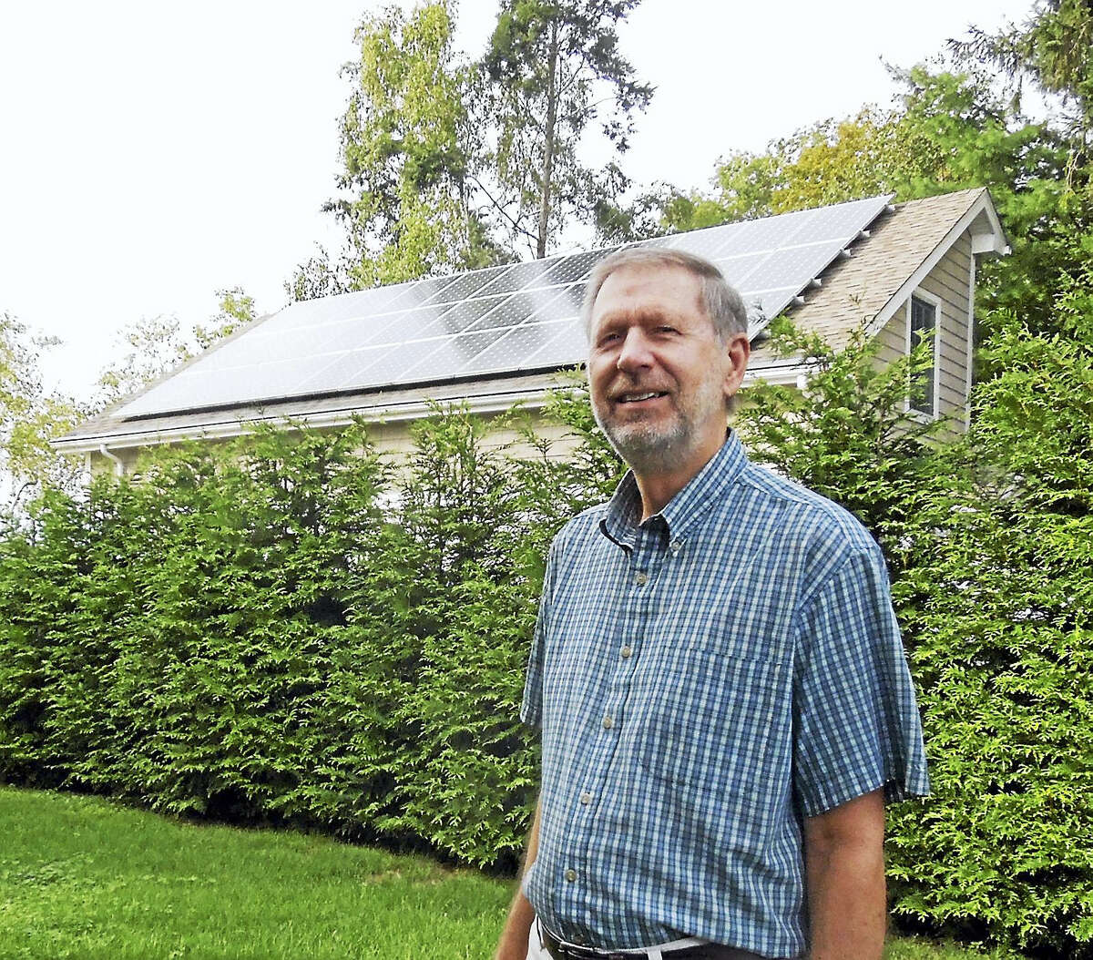 Contributed photo East Hampton resident Marty Podskoch has a 8kW system and pays the monthly $19.25 service charge — and that’s it, he says.