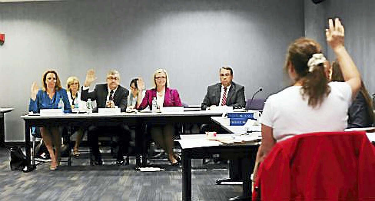 ConnectiCare executives getting sworn in during last year’s hearing