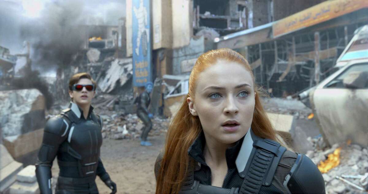 In this image released by Twentieth Century Fox, Tye Sheridan, left, and Sophie Turner appear in a scene from, “X-Men: Apocalypse.”