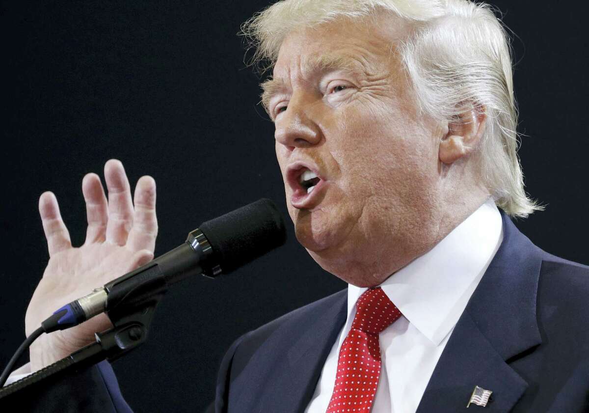In this Sept. 27, 2016 photo, Republican presidential candidate Donald Trump speaks at a rally in Melbourne, Fla. While Trump won’t publicly release his income tax returns, the New York businessman has turned them over when it suited his needs, if he stood to make a profit, needed a loan or when a judge forced him.