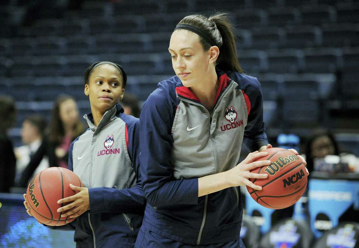 UConn’s Moriah Jefferson, left, and Breanna Stewart have combined for more points in the NCAA tournament than any other duo in UConn women’s history.