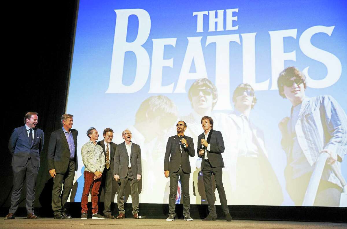 Filmmakers join Ringo Starr and Paul McCartney for the premiere of “The Beatles: Eight Days a Week — The Touring Years” in London.