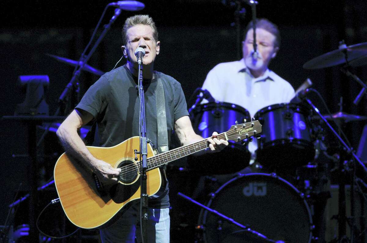 In this Nov. 8, 2013 photo, musicians Glenn Frey, left, and Don Henley, of the Eagles, perform at Madison Square Garden in New York. Frey, who co-founded the Eagles and with Henley became one of history’s most successful songwriting teams with such hits as “Hotel California” and “Life in the Fast Lane,” has died at age 67. He died Monday, Jan. 18, 2016 in New York.