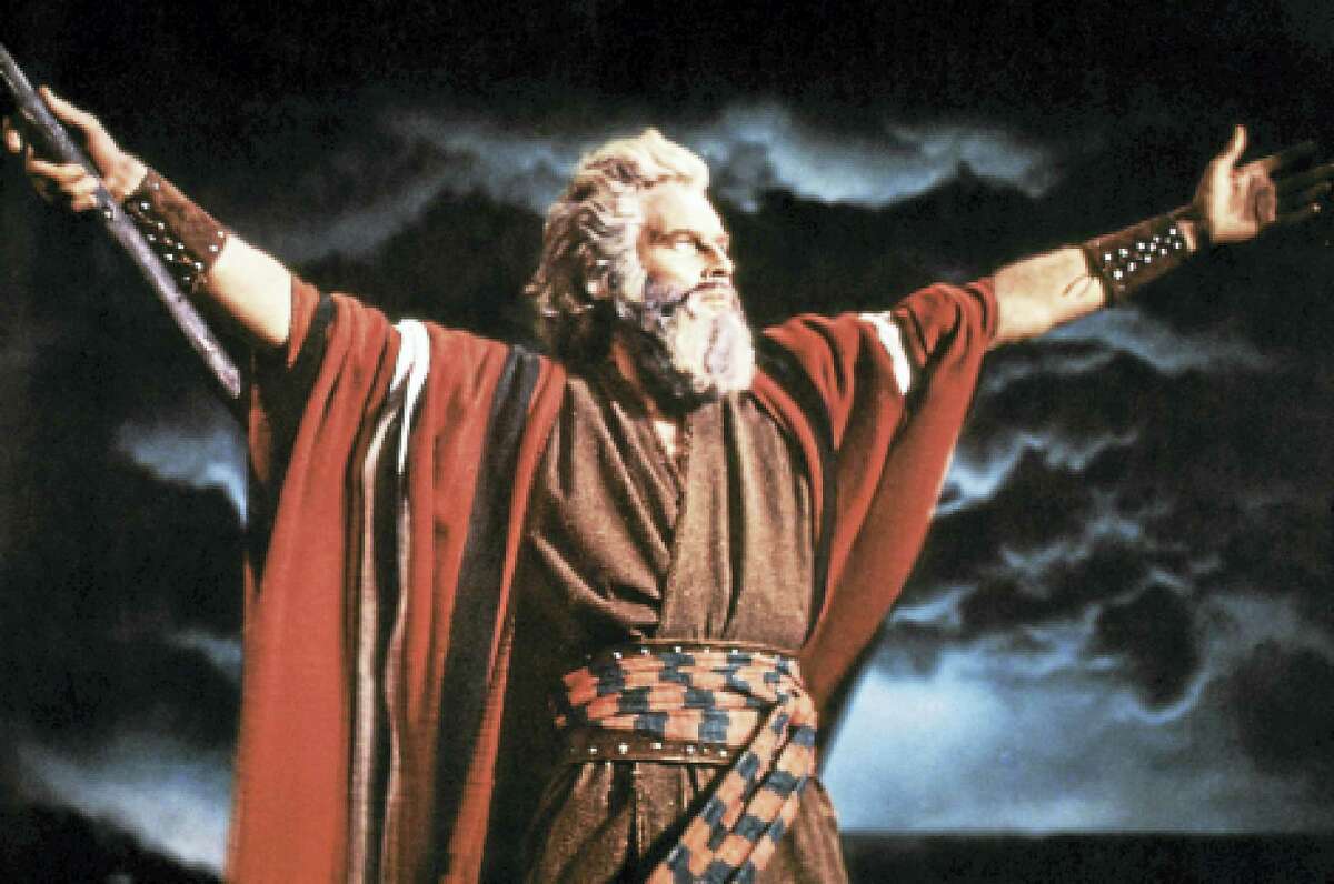 Charlton Heston as Moses in “The Ten Commandments.”