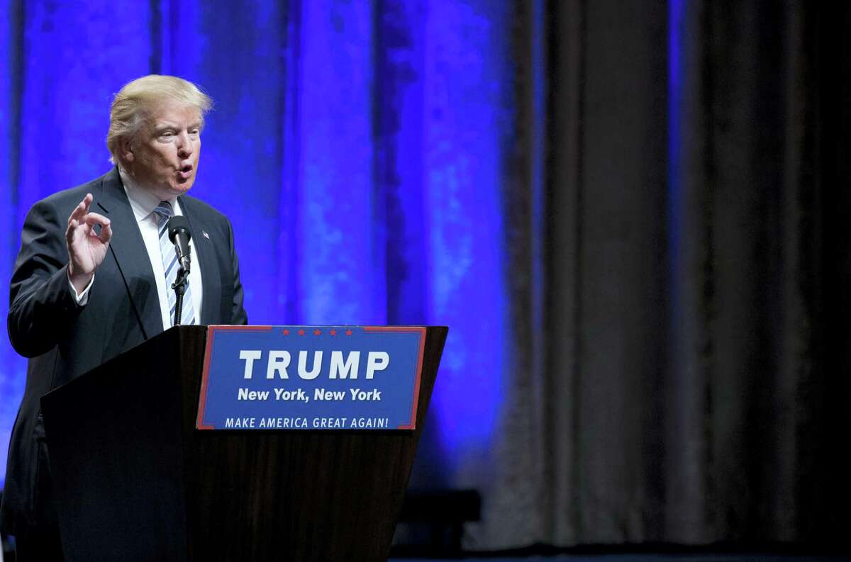 Republican presidential candidate Donald Trump speaks during a campaign event to announce Gov. Mike Pence, R-Ind., as his vice presidential running mate on July 16, 2016 in New York. The joint appearance at a midtown Manhattan hotel was choreographed to try to catapult the party toward a successful and unified Republican National Convention, which kicks off in Cleveland on Monday.