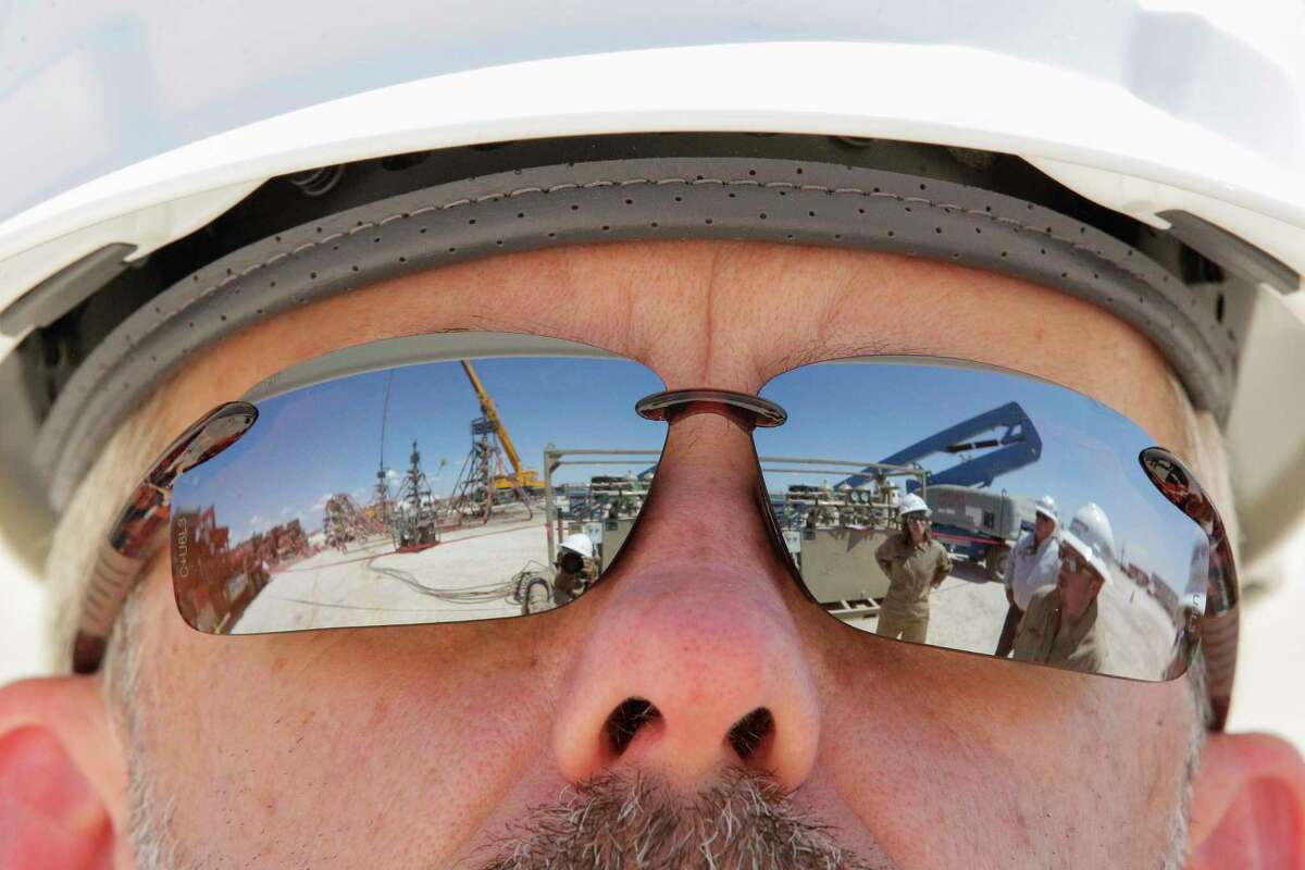 Noble Energy Mark Holdsworth views their fracking site Monday, June 26, 2017, in Pecos, TX. ( Steve Gonzales / Houston Chronicle )