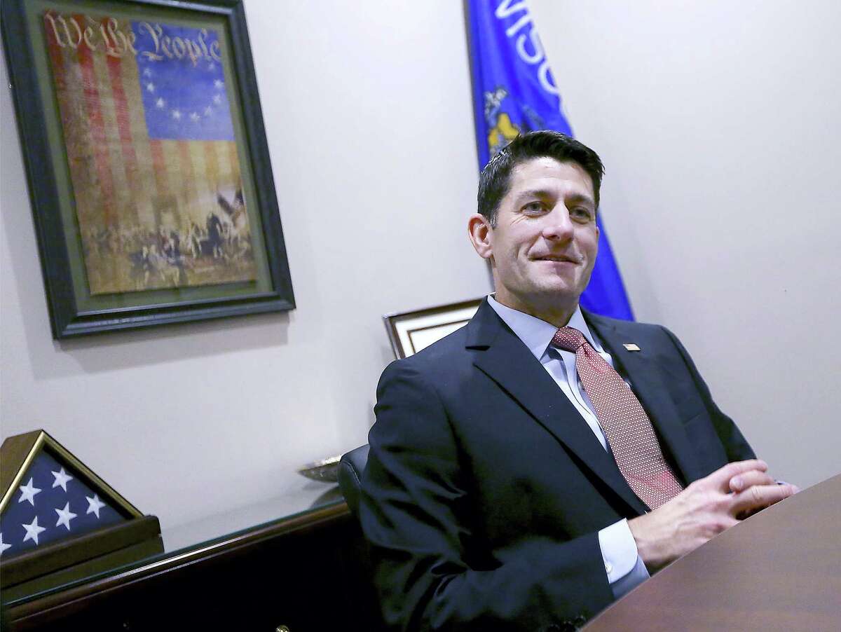 U.S. House Speaker Paul Ryan speaks during an interview at his constituent center in Janesville, Wis. on May 9, 2016. Ryan said during the interview that he would step aside as chairman of the Republican National Convention if presumptive GOP presidential nominee Donald Trump wants him to do so.