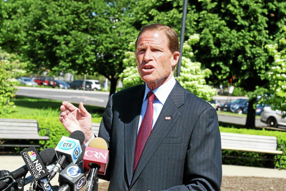 U.S. Sen. Richard Blumenthal speaks during a press conference in this undated file photo.