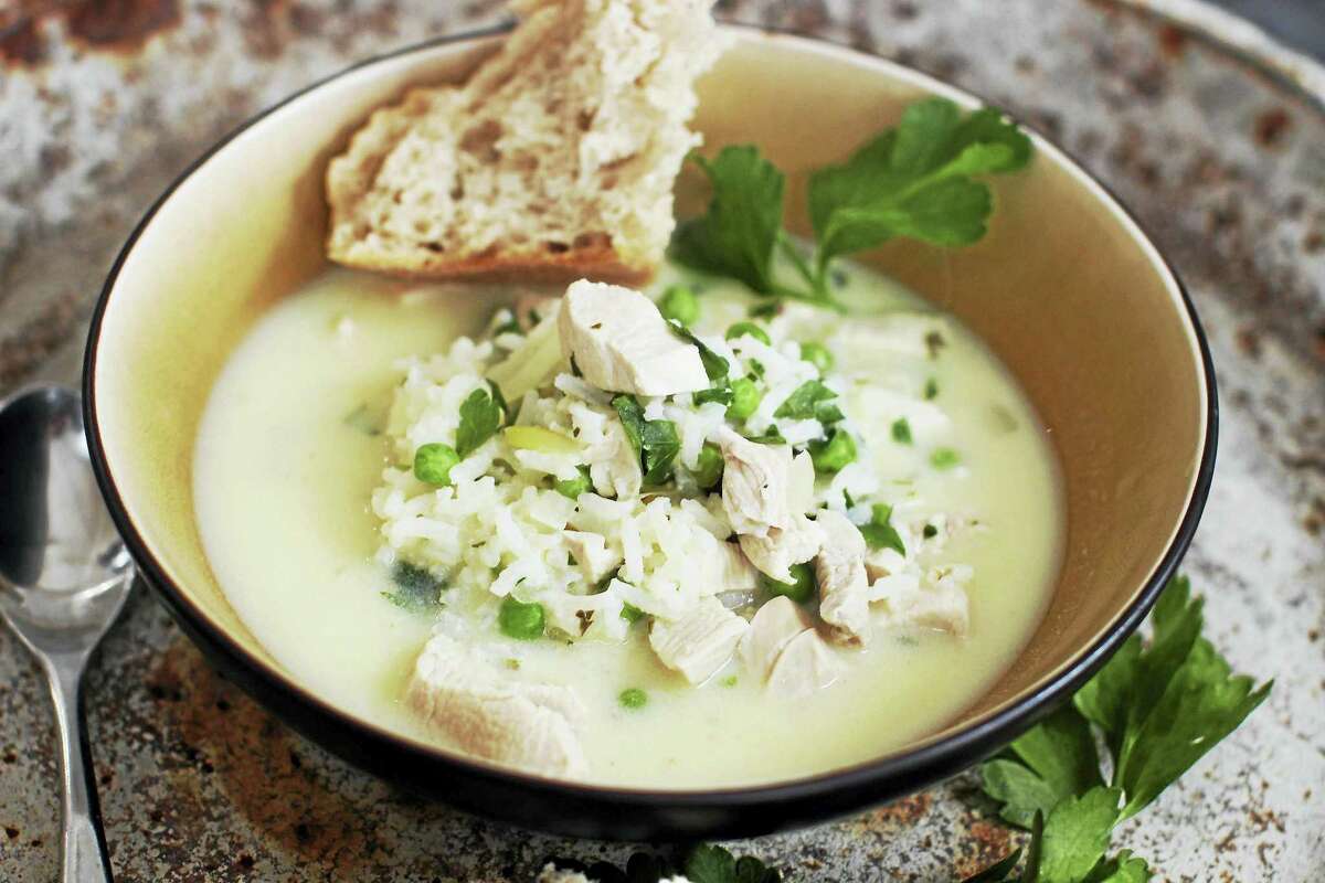 Avgolemono, a Greek chicken and rice soup, gets a rich thickness from eggs that are tempered, then whisked into the hot broth, creating a delicious counterpoint to the fresh flavor of the lemon juice.