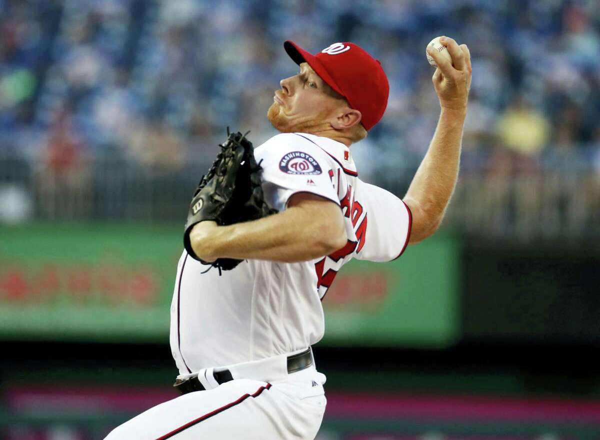 Washington Nationals relief pitcher Mark Melancon throws during the ninth inning against the New York Mets at Nationals Park Wednesday in Washington. The Nationals won 1-0.