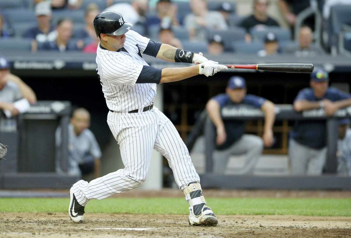 Gary Sanchez hits a home run in the sixth inning Saturday.