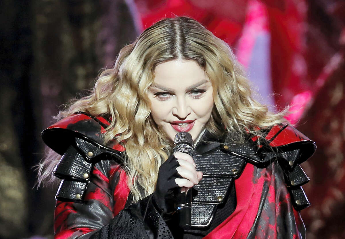 In this Feb. 20, 2016 photo, Madonna performs during the Rebel Heart World Tour in Macau.