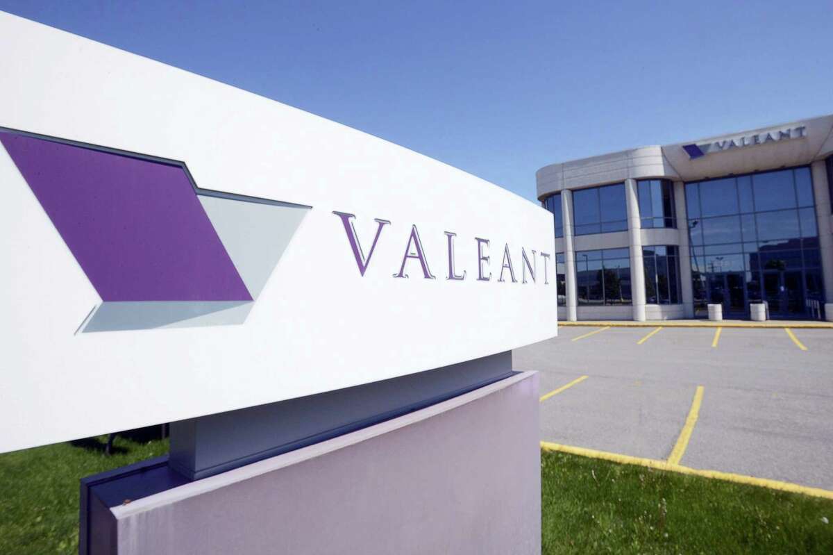 This May 27, 2013 photo shows the head office and logo of Valeant Pharmaceuticals in Montreal.