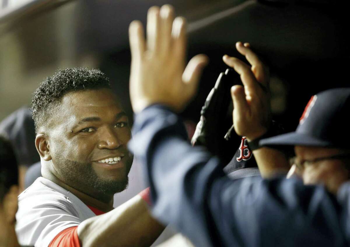 David Ortiz, left, hopes his 20th and final big league season will be up to the standard he has set for himself.