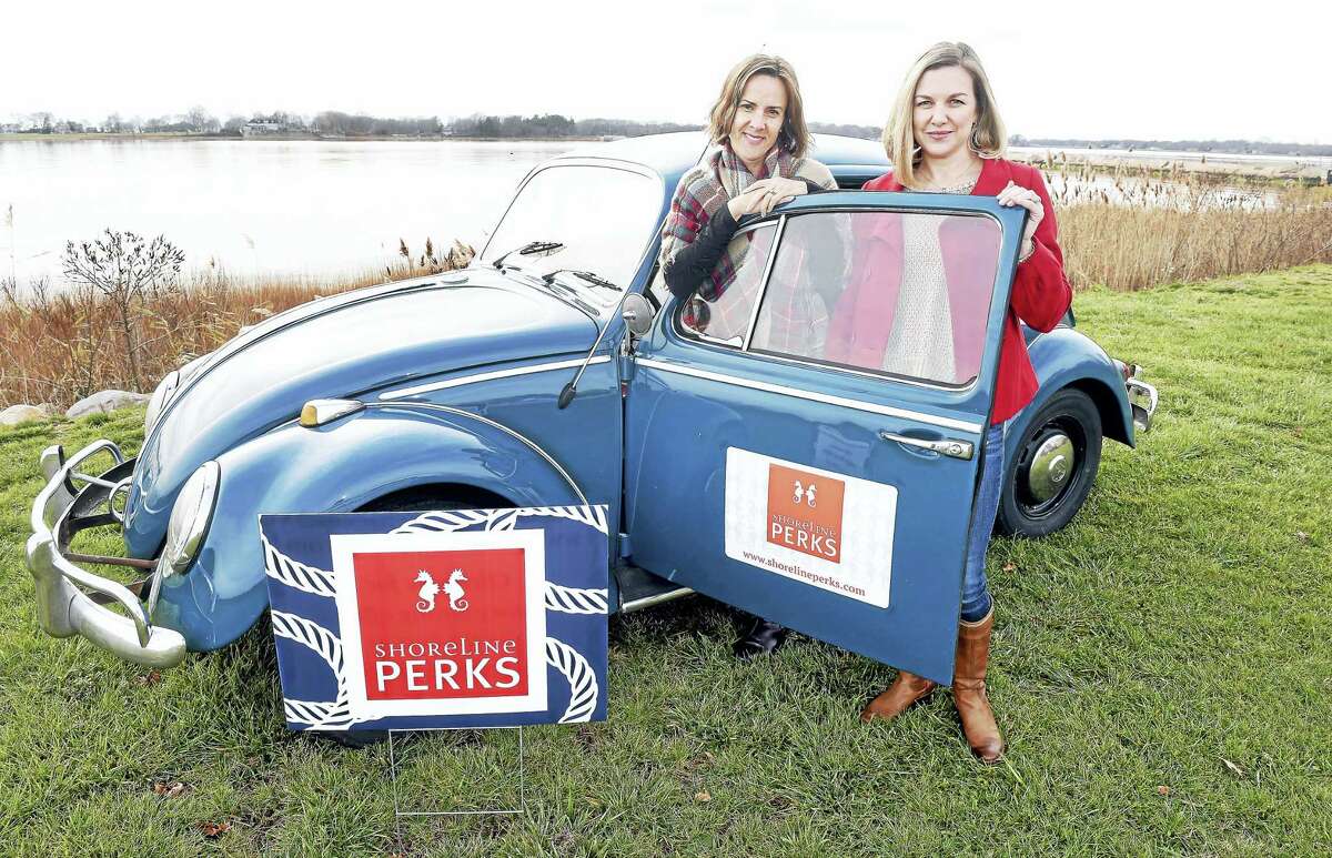 Cindy Cody, left, and Leigh Morant, owners of Shoreline Perks, are shown at Saybrook Point in Old Saybrook.