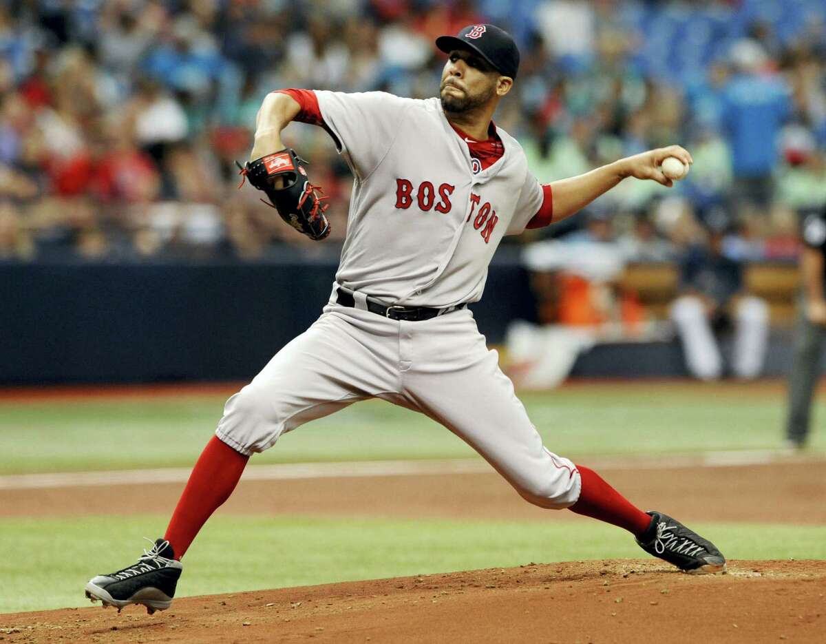 Boston Red Sox starter David Price pitches against the Tampa Bay Rays in the first inning on Wednesday in St. Petersburg, Fla. The Rays shut out the Red Sox 4-0.