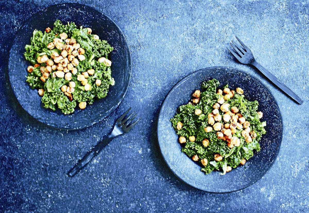 ION Restaurant in Middletown shares this recipe for chickpea salad that incorporates a massage technique to soften up kale leaves — a tougher textured green.