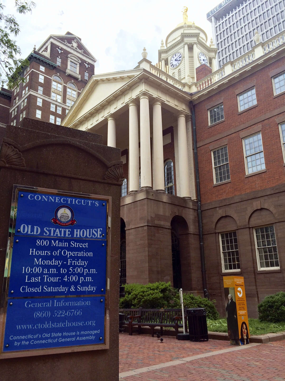 The Old State House stands on Main Street in Hartford. The fate of the 220-year-old historic landmark is uncertain after state lawmakers transferred responsibility for the property to the state’s environmental agency, which is struggling to cover millions of dollars in budget cuts.