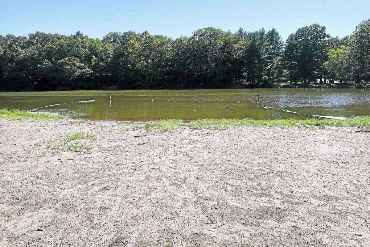 The beach at Wharton Brook State Park in Wallingford lacked any swimmers Aug. 22.