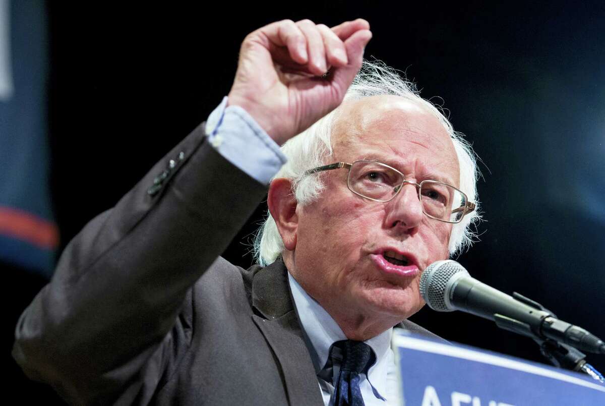Democratic presidential candidate Sen. Bernie Sanders, I-Vt., addresses supporters in New York Thursday, June 23, 2016.