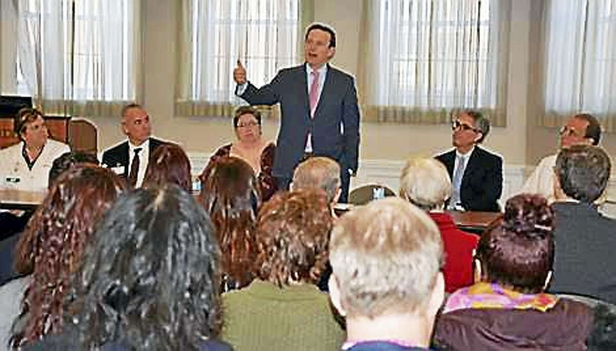 U.S. Sen. Chris Murphy spoke at Middlesex Hospital in Middletown Tuesday in support of the Mental Health Reform Act.