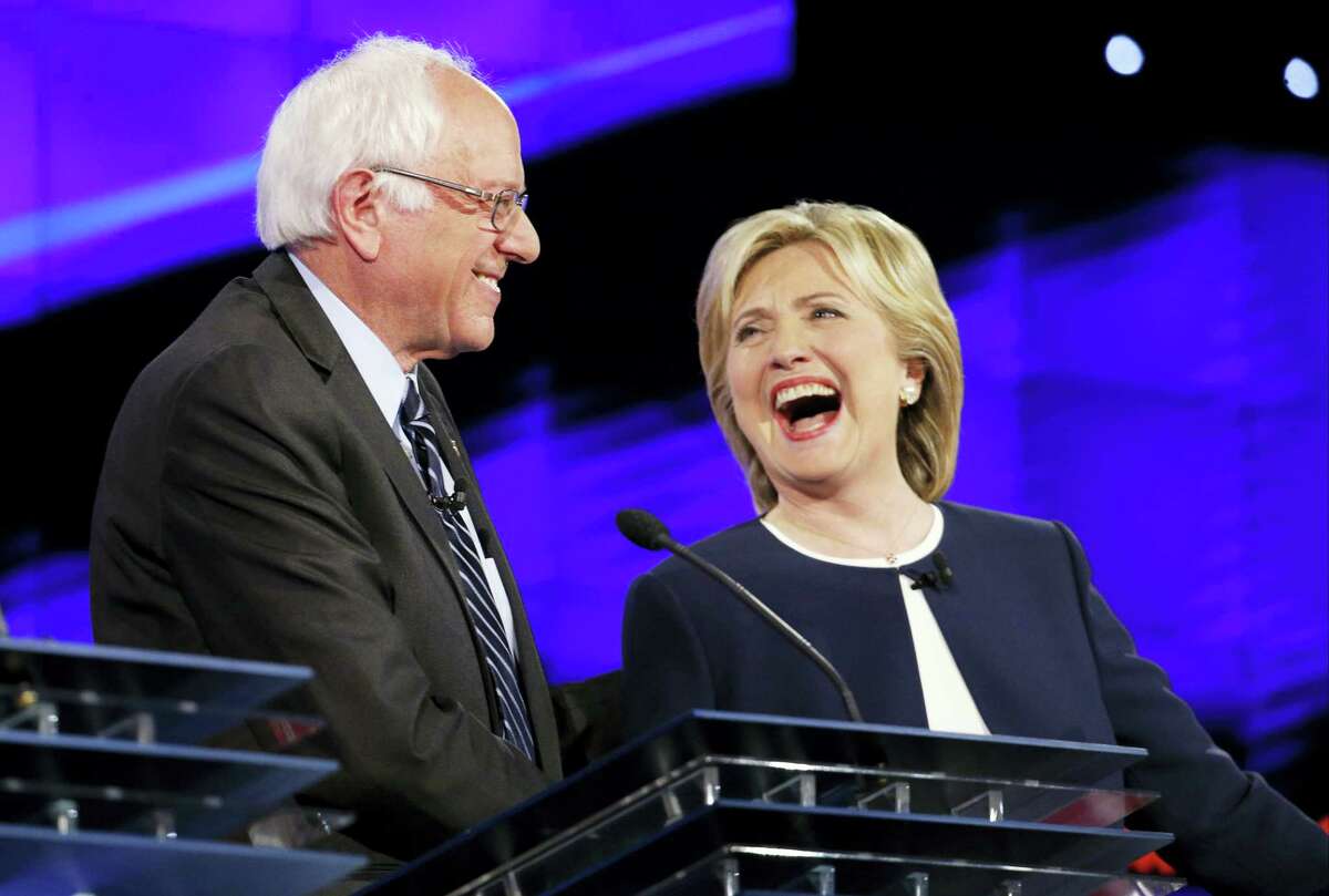 Sen. Bernie Sanders of Vermont, left, and Hillary Rodham Clinton