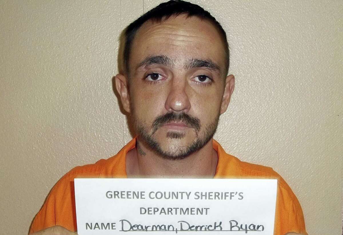 A photo provided by the Greene County Sheriff’s Department shows Derrick Dearman, a suspect in the Saturday massacre of five adults in Citronelle Ala. Dearman, of Leakesville, Mississippi, will be charged with six counts of capital murder, Mobile County sheriff’s spokeswoman Lori Myles said Sunday, Aug. 21, 2016.