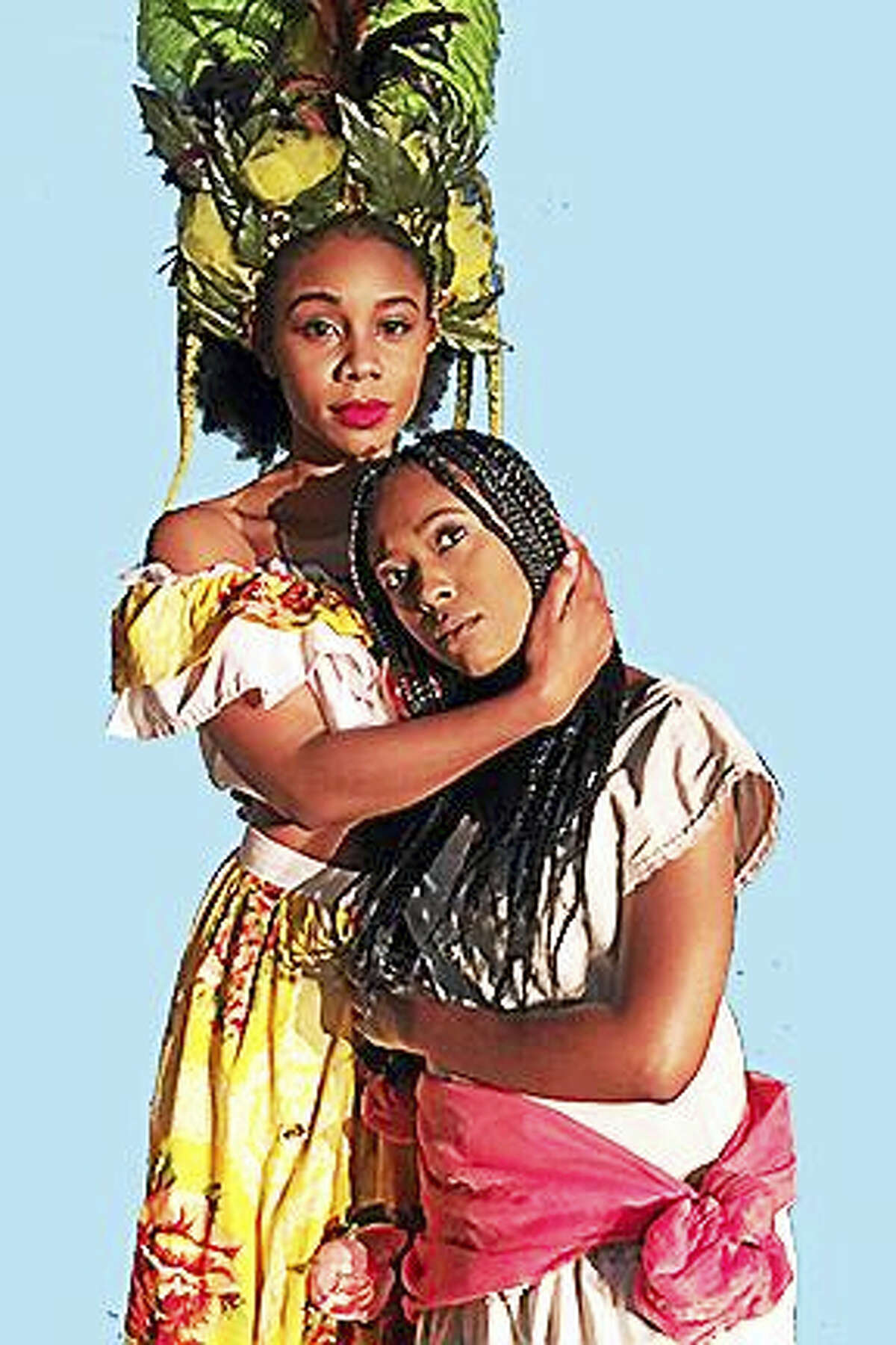 Contributed photo Khadija Ansari as Asaka and Tiffany Vinters as Ti Moune in Once on This Island, opening June 24 in New Britain.