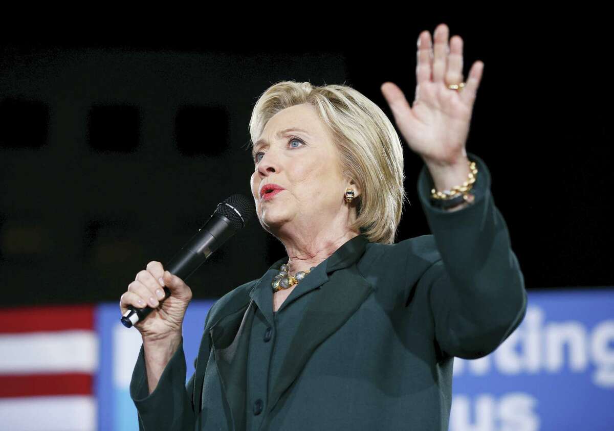 Democratic presidential candidate Hillary Clinton speaks during a rally in Las Vegas in this file photo.