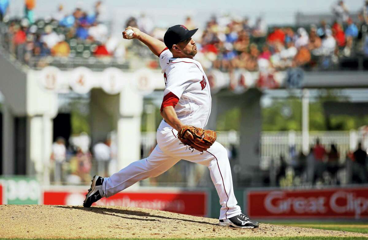 Brian Johnson, shown here during spring training, has a 3.29 ERA for the Pawtucket Red Sox.