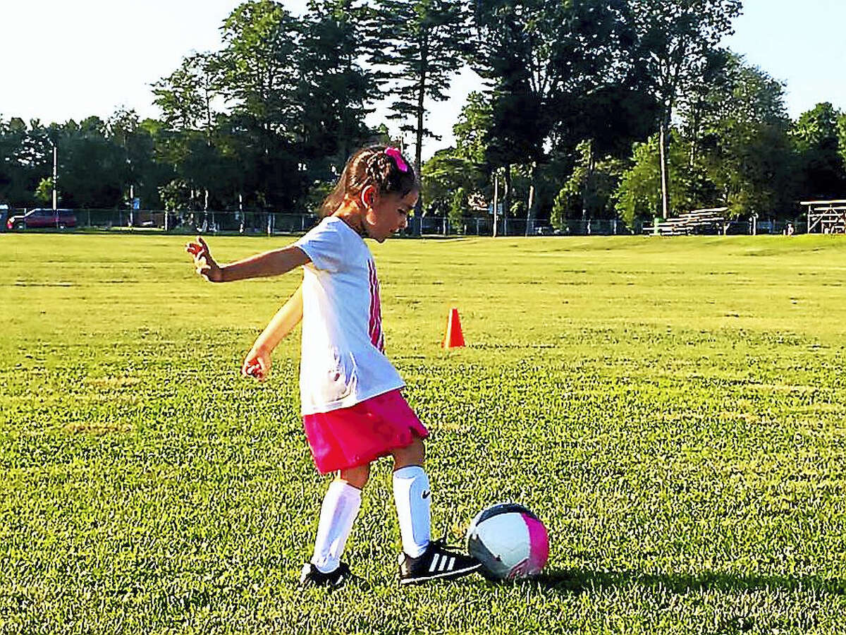 contributed photo Lolia Ranno enjoys a practice last summer in Middletown with Super Kicks.