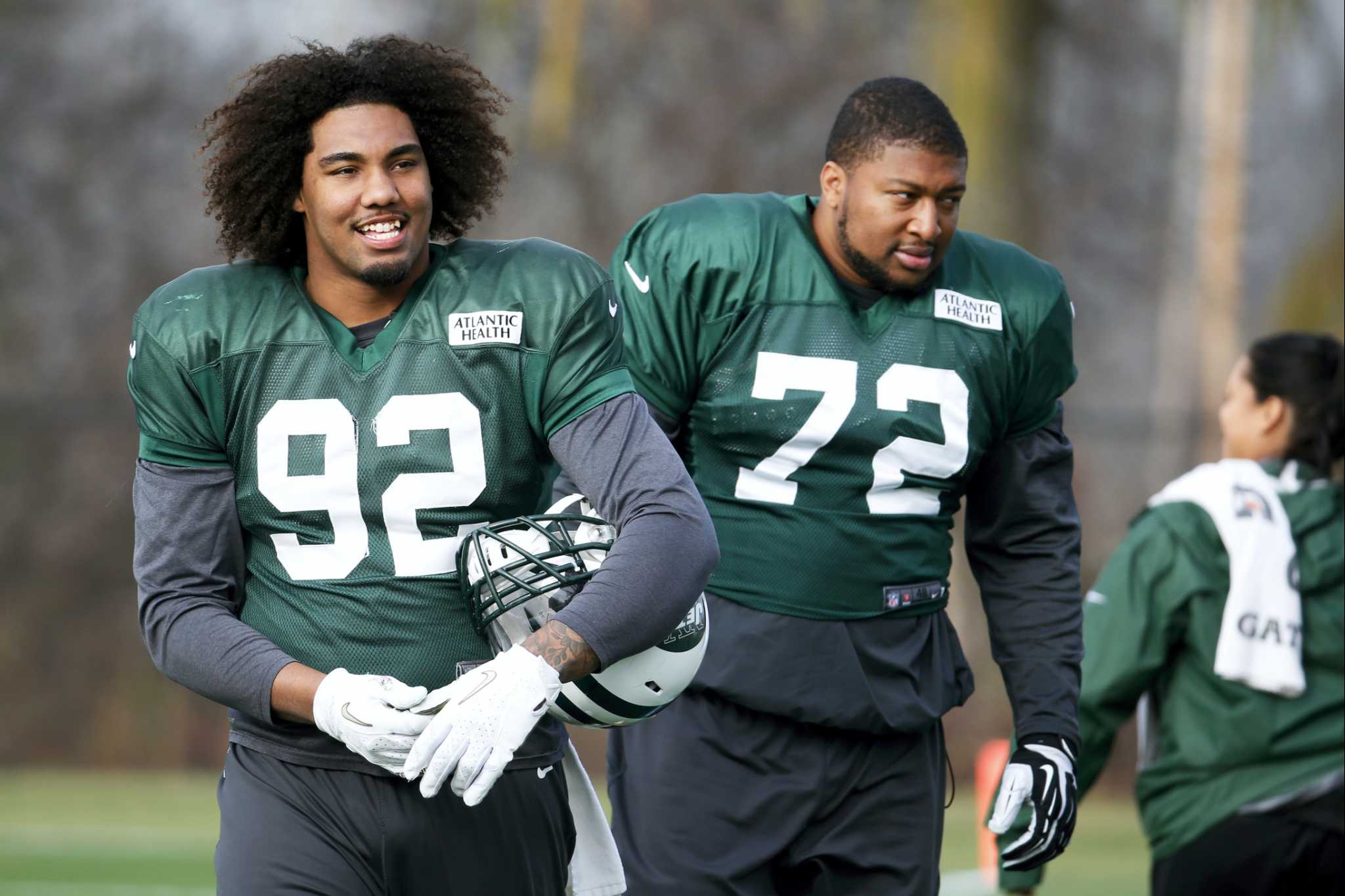 New York Giants linebacker Pepper Johnson and tackle William