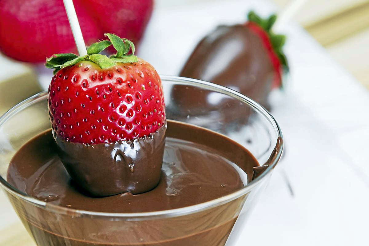 Make sure the strawberries are at room temperature before dipping in the chocolate.