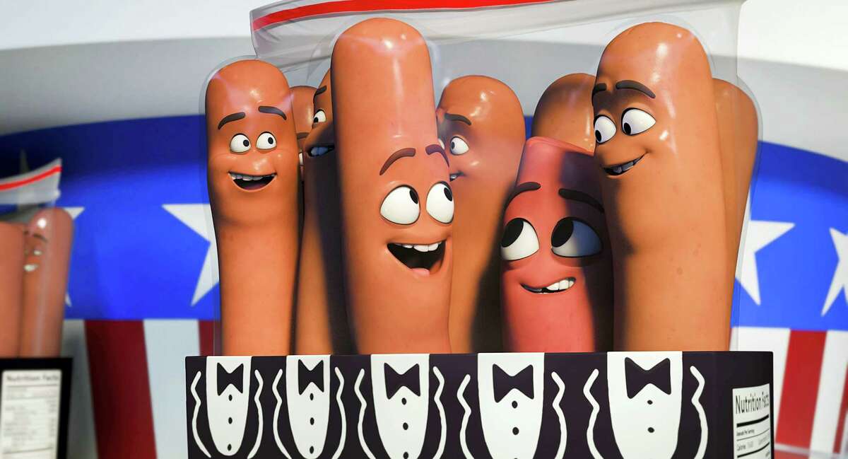 This image released by Sony Pictures shows a scene from “Sausage Party.”