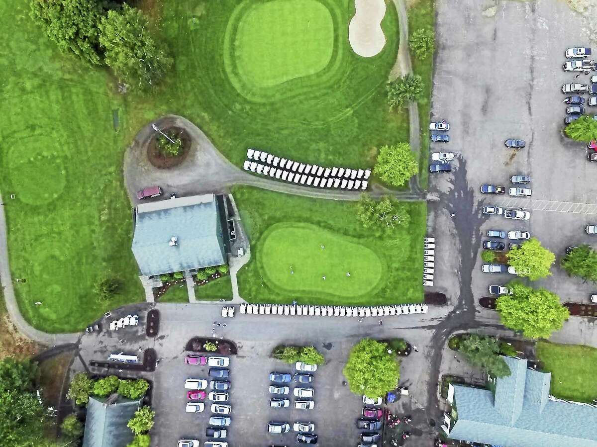 Images captured by a drone photographing the annual Middlesex Hospital golf tournament, which took place in September.