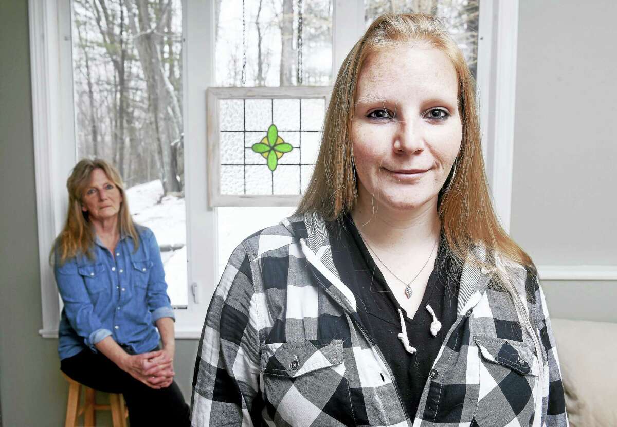 Olivia Weber, right, and her mother, Helen Burke Weber, are photographed in Cheshire April 4.