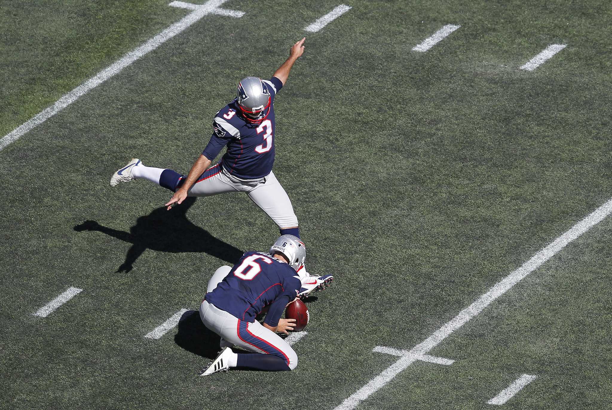 New England Patriots kicker Stephen Gostkowski, replacing