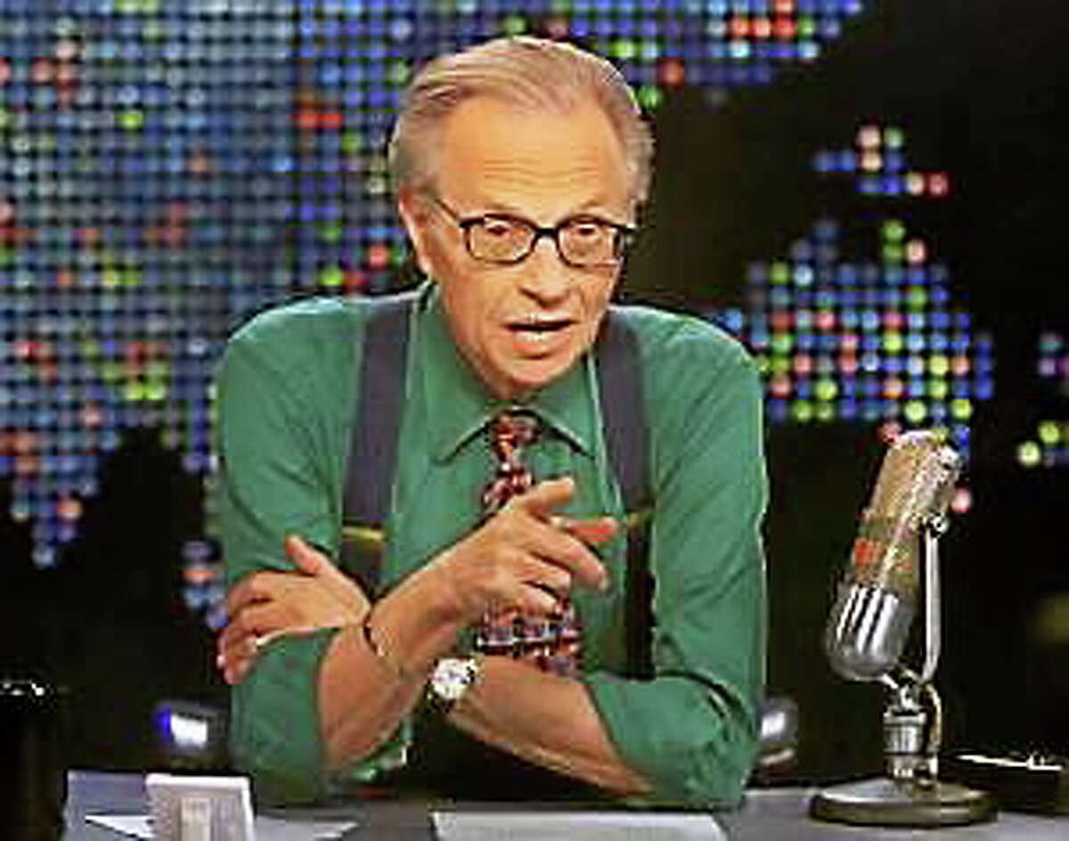 Larry King is shown on the set of his program “Larry King Live” at the CNN studios in Los Angeles, Thursday, March 17, 2005.